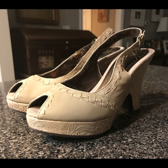 Nine West Leather Platform Sandals 6.5 - Picture 1 of 8